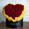 Yellow Ramo Buchon with Red Rose Heart - Imaginary Worlds
