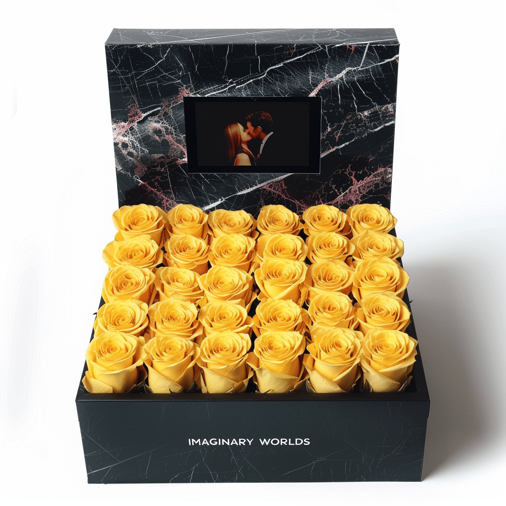 Yellow Roses Forever Multimedia Keepsake Box - Imaginary Worlds