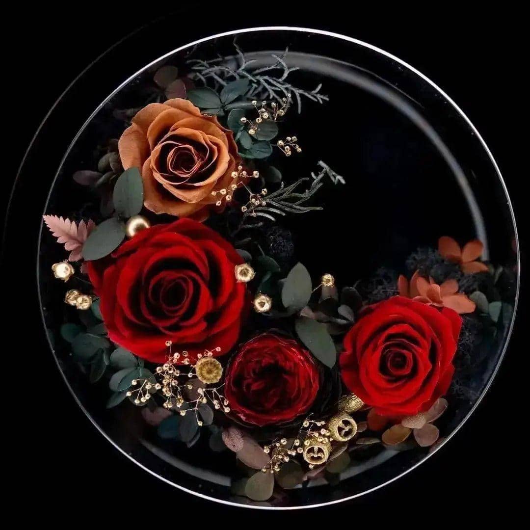 Round Elegance: The Imaginary Worlds Forever Rose and Hydrangea Flower Lamp - Imaginary Worlds