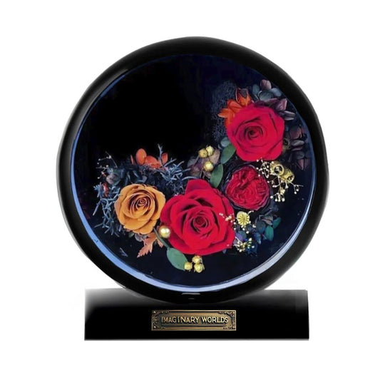 Round Elegance: The Imaginary Worlds Forever Rose and Hydrangea Flower Lamp - Imaginary Worlds