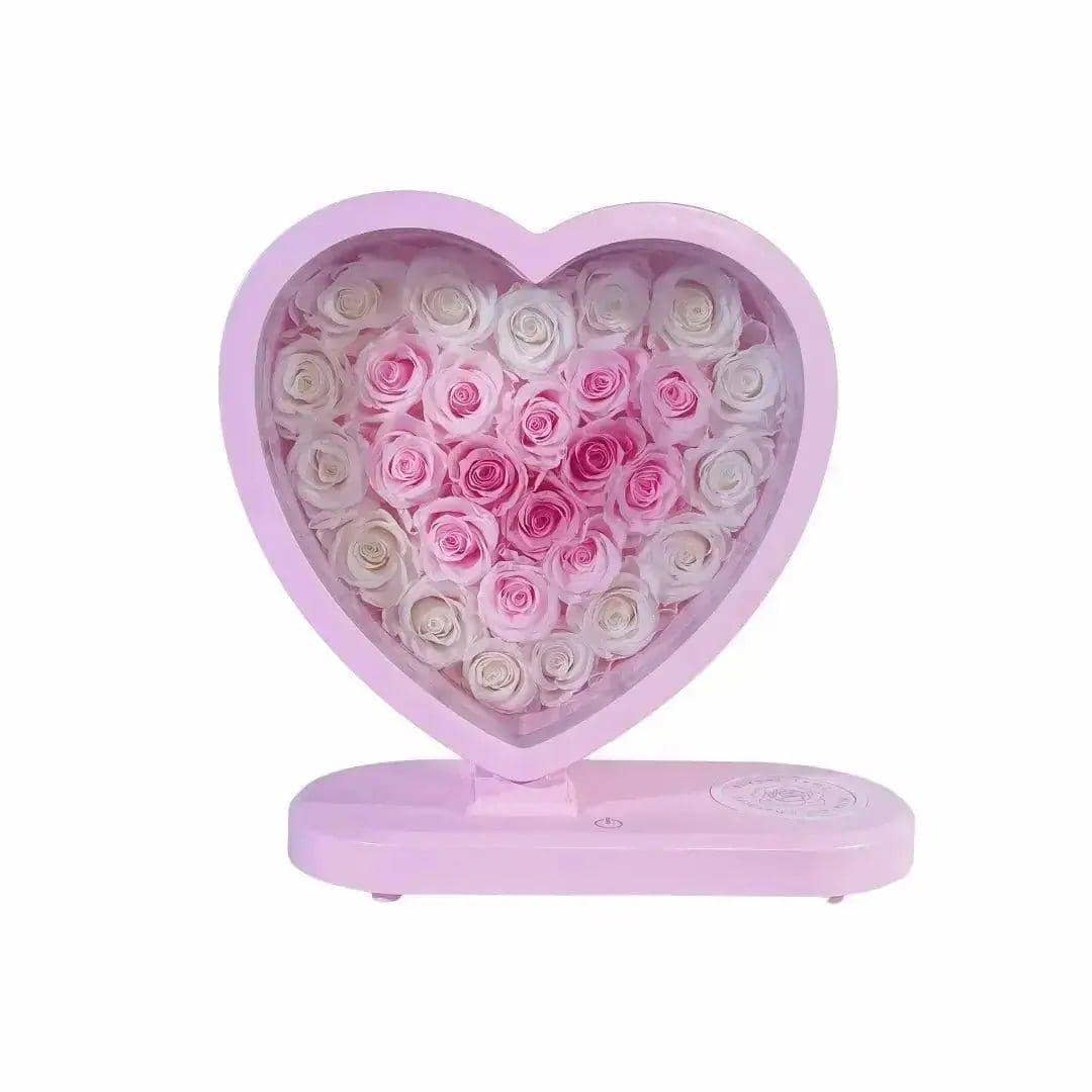 Tricolor Pink Flowers Forever Rose Lamp with Bluetooth Speaker - Imaginary Worlds