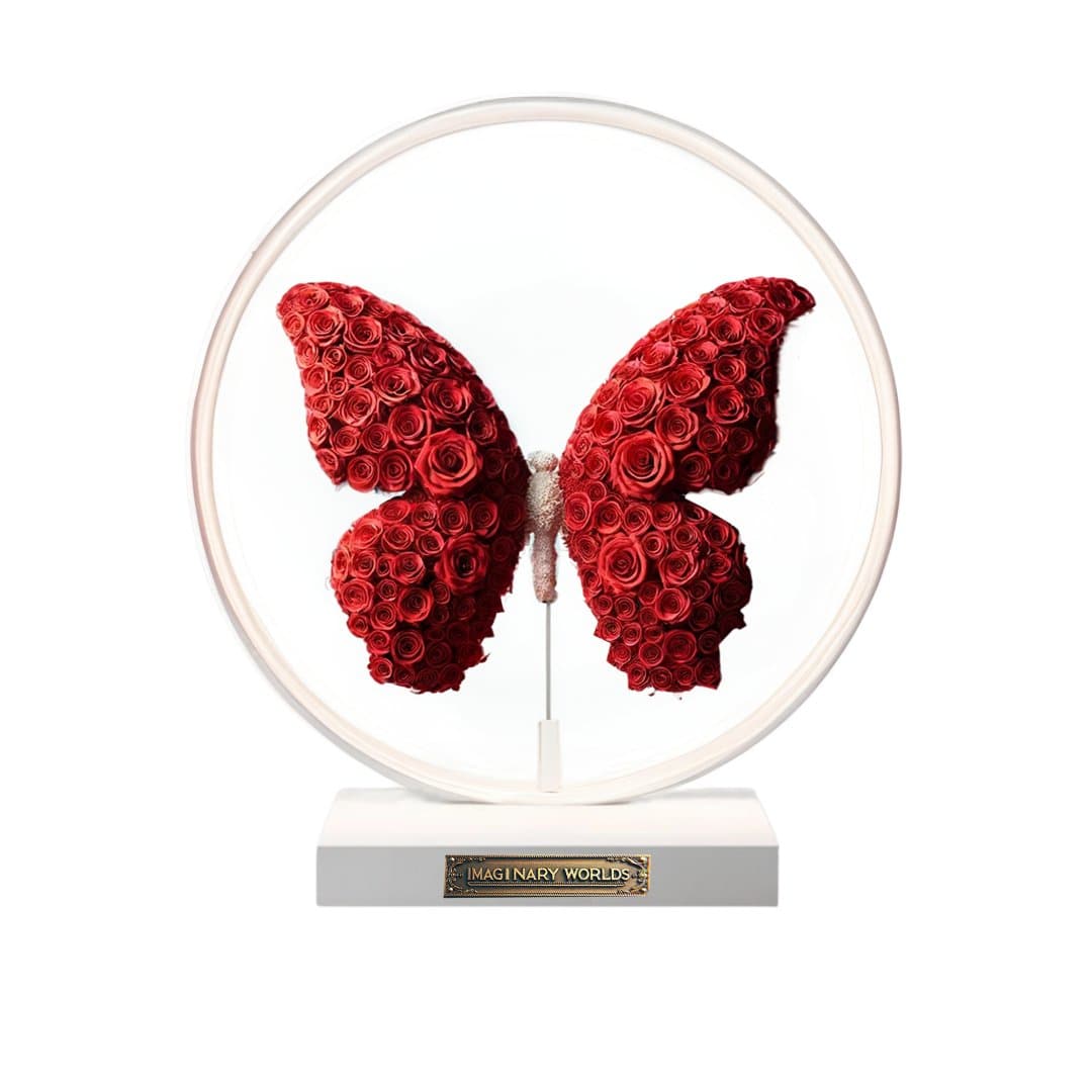 Whispers of the Heart Butterfly Rose Lamp - Imaginary Worlds